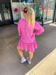Floral Foulard Pink Dress