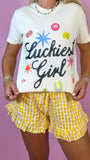 Yellow Gingham Shorts