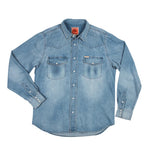 Denim Pearl Snap Button Up