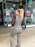 Diamond Chocolate Fitted Top