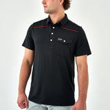 Pearl Snap Polo-Red & Black