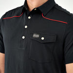 Pearl Snap Polo-Red & Black