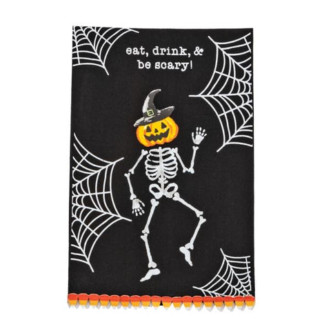 Pumpkin Skeleton Tea Towel