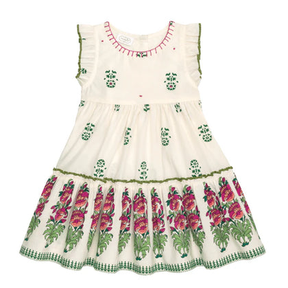 Girls Ivory Block Dress