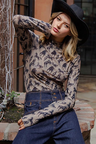 Mesh Western Horse Top