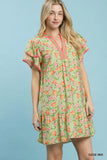 Sage Fall Floral Dress