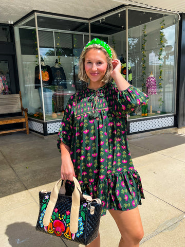 CURVY Green Fall Mix Dress