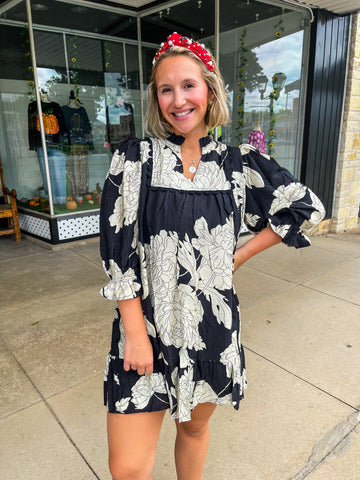 Black & Cream Fall Dress