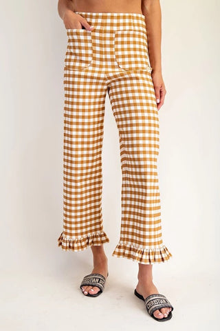 Brown Butter Checkered Pants