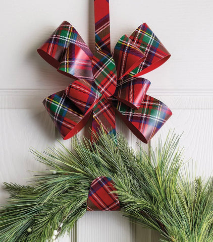 Tartan Bow Wreath Hanger