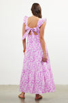 Floral Print Maxi Dress-Pink