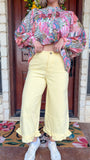 Butter Yellow Ruffle Pants