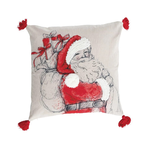 Santa with Tassels Pillow