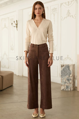 Chocolate Brown Suede Pants