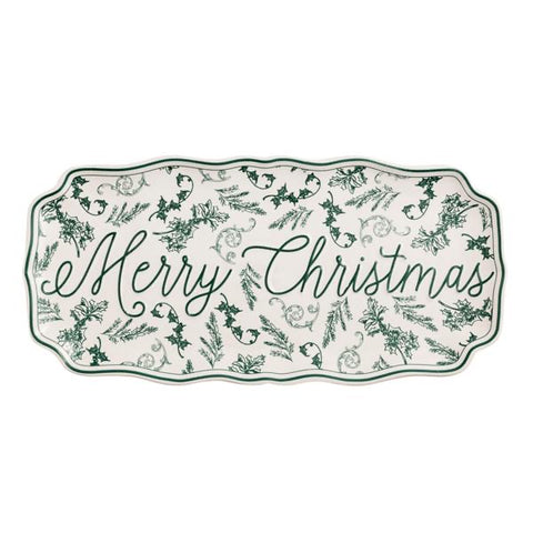 Merry Green Toile Tray
