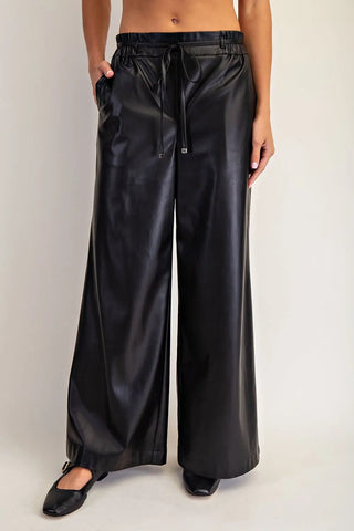Black Vegan Leather Pants