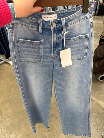 Patch Pocket Wide Jean