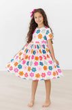 Retro Floral S/S Pocket Twirl Dress: 5/6