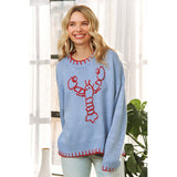 Lovely Lobster Sweater-Blue