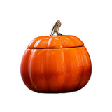 Pumpkin Candle With Gold Stem