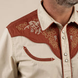 The Cody Western Short Sleeve Shirt: Oat / X-Large
