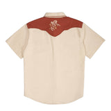 The Cody Western Short Sleeve Shirt: Oat / Large