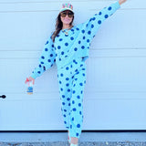Blue Polka Dot Crop Sweatshirt: S/M
