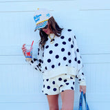 Polka Dot Crop Sweatshirt: L/XL