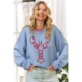 Lovely Lobster Sweater-Blue