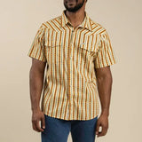 Serape Pearl Snap Short Sleeve - Apricot: M