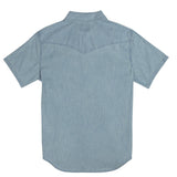 The Wyatt Pearl Snap Short Sleeve Solid Shirt: Washed Indigo Chambray / Medium