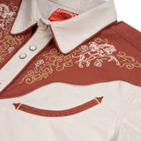The Cody Western Short Sleeve Shirt: Oat / Large