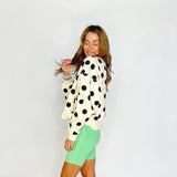 Polka Dot Crop Sweatshirt: S/M