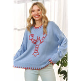 Lovely Lobster Sweater-Blue