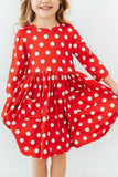 Red Polka Dots Twirl Dress