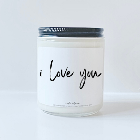 I Love You Soy Scented Candle - Glass Jar - Vegan