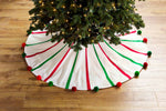 Pom Pom Striped Tree Skirt