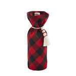 Red Check Wine Bag