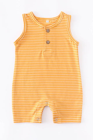 Mustard stripe baby romper