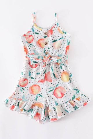 Peach ruffle jump suit overall