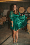 Emerald Puff Dress