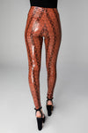 Cognac Snake Leggings