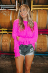 Sugar Sweater- Hot Pink