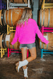 Sugar Sweater- Hot Pink