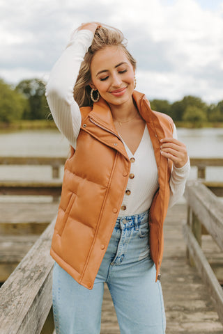 Toffee Puffer Vest