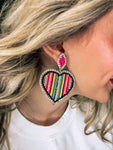 Multi Color Heart Earrings