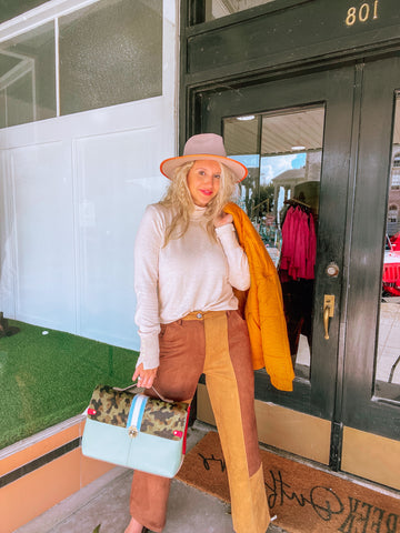 Mustard Block Pants