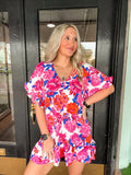 Pink Floral Romper