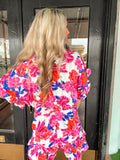 Pink Floral Romper