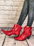 Ruby Red Sequin Boot
